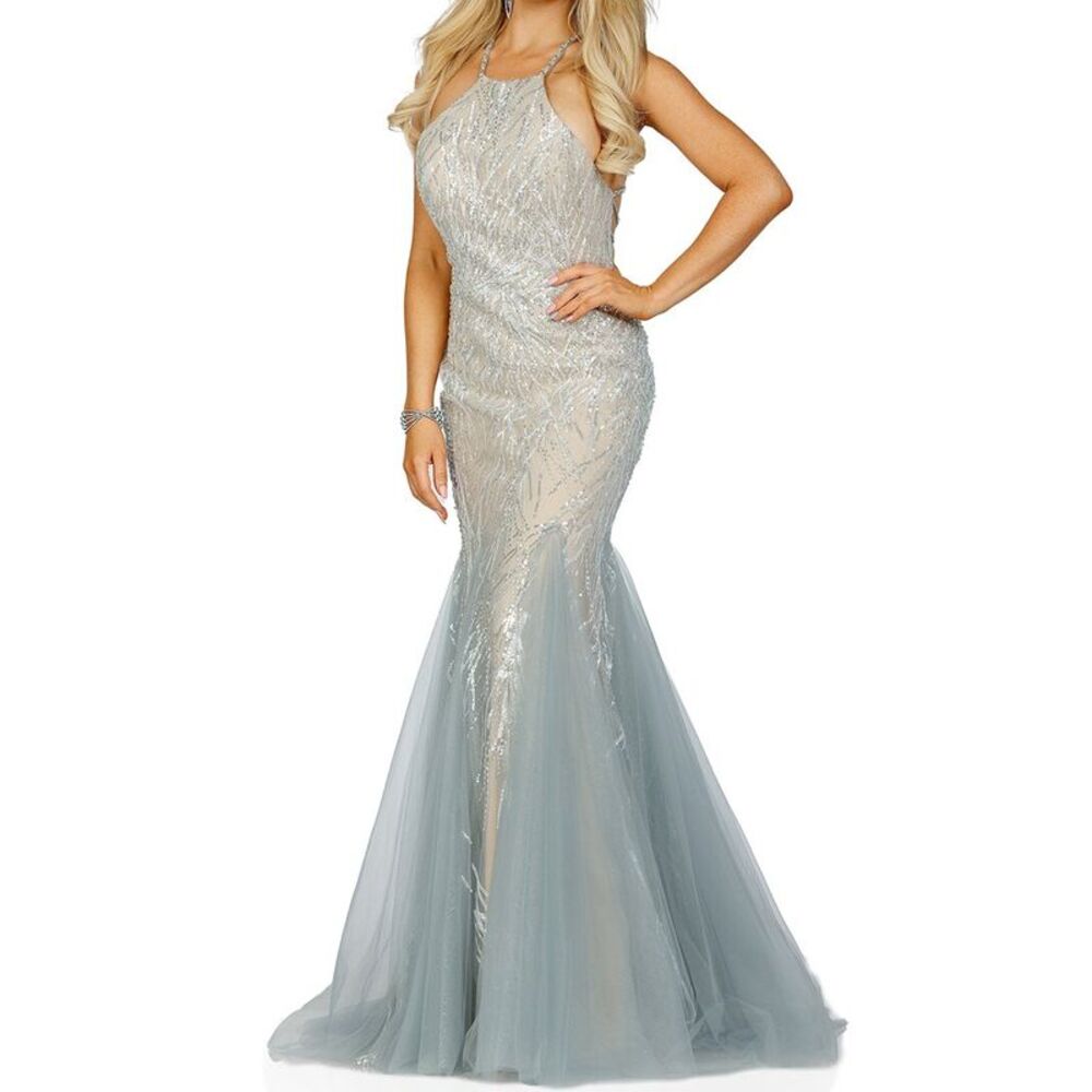 Terani Couture Womens  Halter Neck Dress